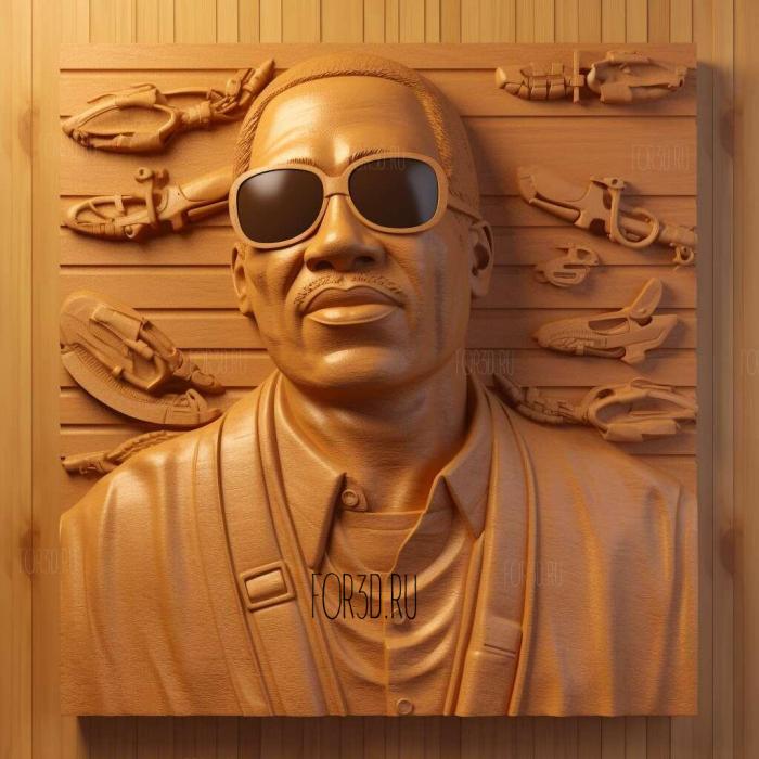 Stevie Wonder 3 stl model for CNC